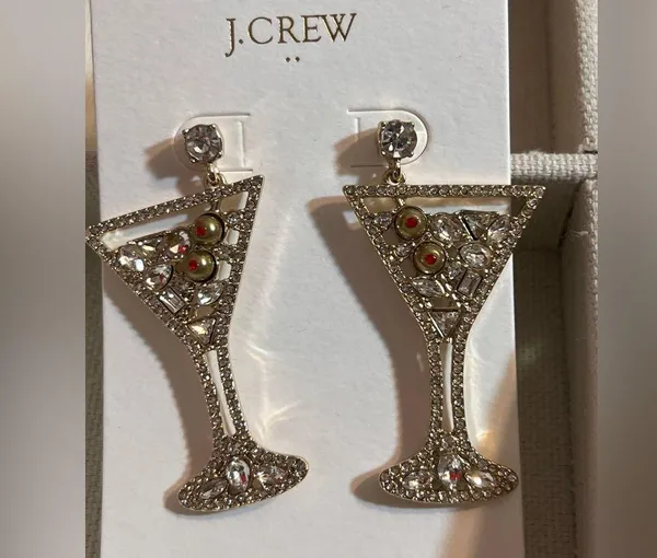 J. Crew Gold Martini Glass Earrings - Image 3