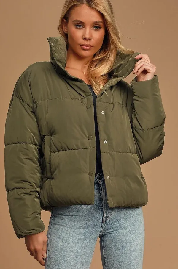 Free People NWT Weekender Olive Green Quilted Puffer Jacket. Size Large - Image 6