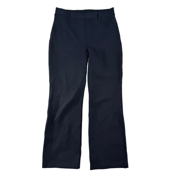 Quince S Straight Leg Ultra-Stretch Ponte Pants Navy Blue Officecore High Rise - Image 2