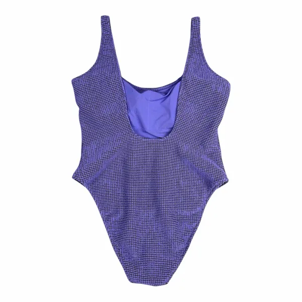 Aerie Lurex Crinkle Babewatch One Piece Swimsuit Purple Size XL - Image 4