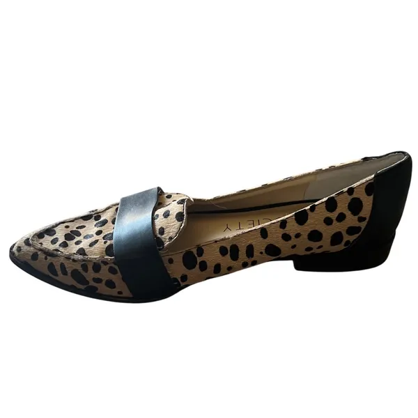 Sole Society Edie Womens Animal Print Calf‎ Hair Pointed Toe Loafers 8.5M - Image 6