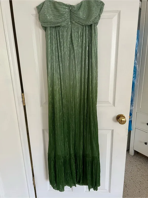 Strapless Green Ombre Maxi Dress Size 12 - Image 3