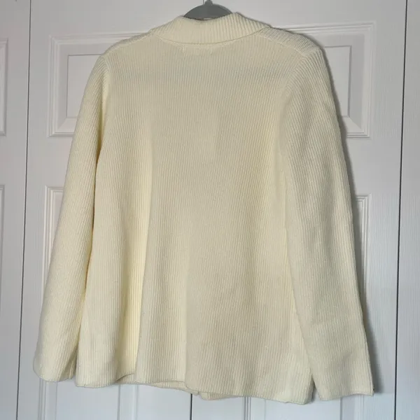 NWT Grace Karin Cream Knit Blazer Cardigan L - Image 4