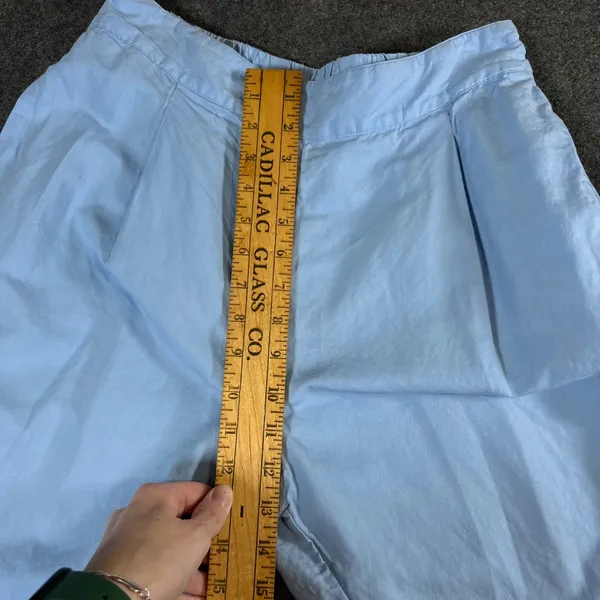 Vineyard Vines Womens Blue Linen Blend Wide Leg Crop Pants Size M High Rise - Image 3