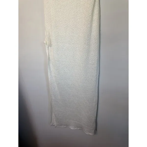 Reformation Jasmine Knit Maxi in White Ivory Sheer Side Slit Coverup Dress 8 NWT - Image 11