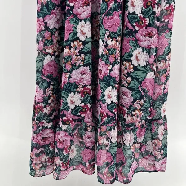 WAYF The Emery‎ Size Small Faux Wrap Long Sleeve Floral Maxi Dress V-Neck Ruffle - Image 7