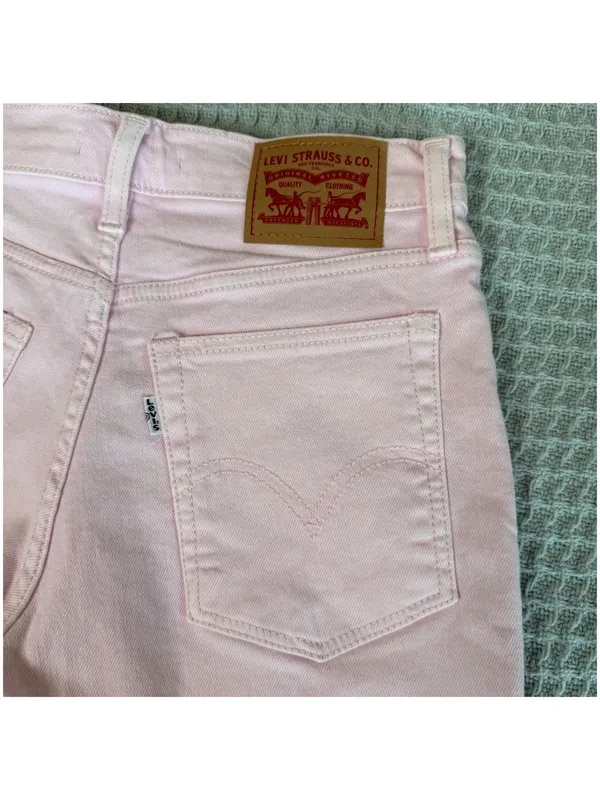 Levis Cuffed Wedgie Shorts Womens 27 Pink Denim Jean Button Fly High Waist Boho - Image 3