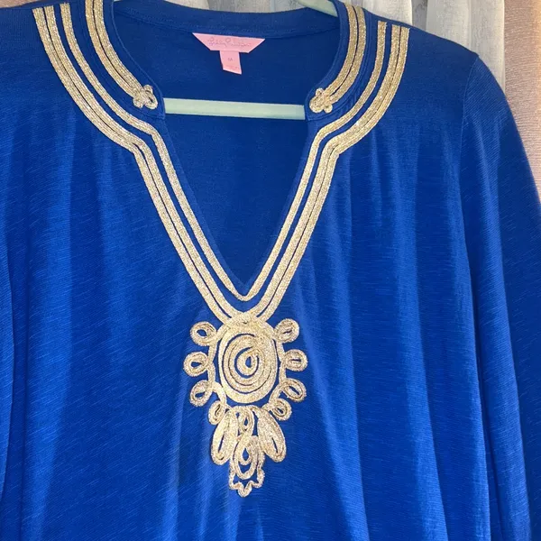 Lilly Pulitzer Size M Vibrant Blue Long Sleeve Tunic - Image 2