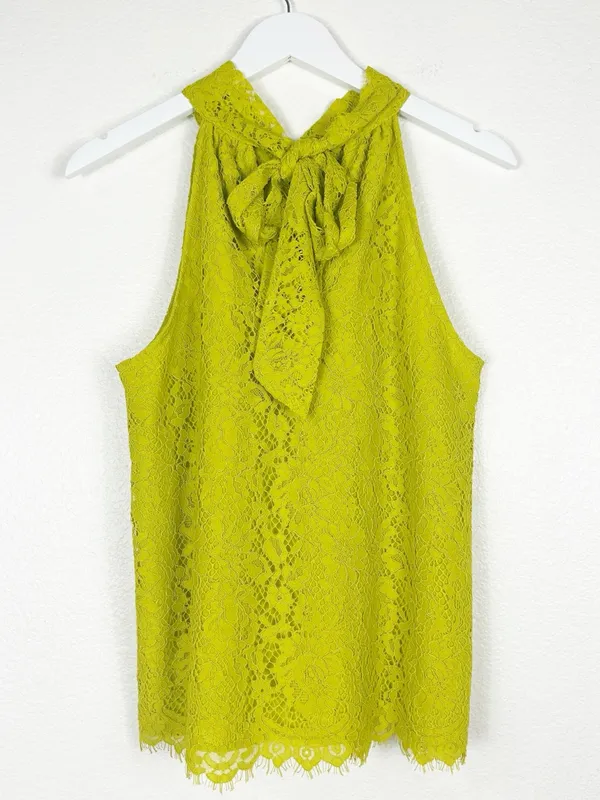 J. Crew lace Chartreuse bow tie back halter top whimsy fairy preppy size S small - Image 2