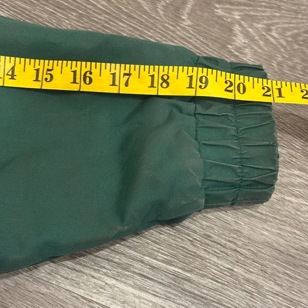 Y2K 90s London Fog Green Thinsulate Bomber Jacket Faux Fur Hood Toggle Womens M - Image 13