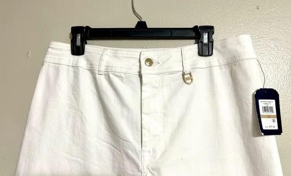 Sz 12 Nautica White Wide Leg ~Crop Jeans - Image 3