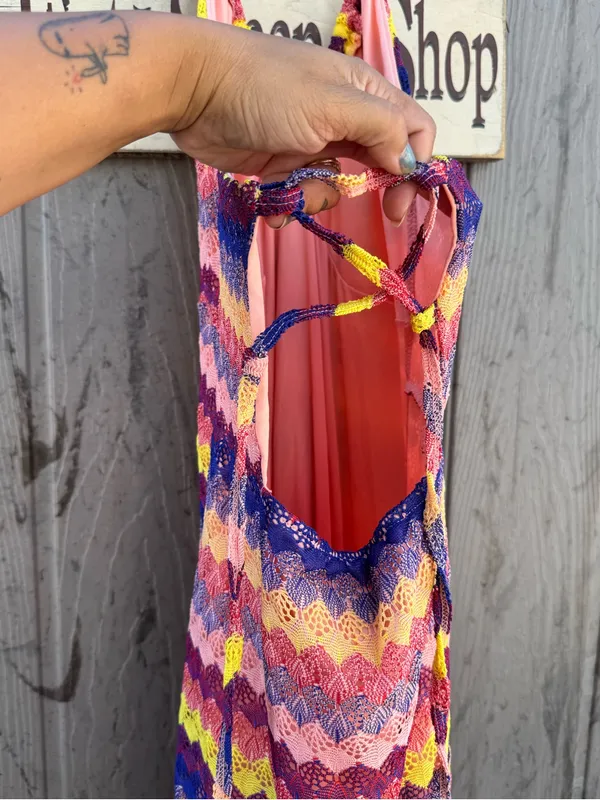 wild fable Multicolor Chevron Maxi Dress with Side Slit - Image 5