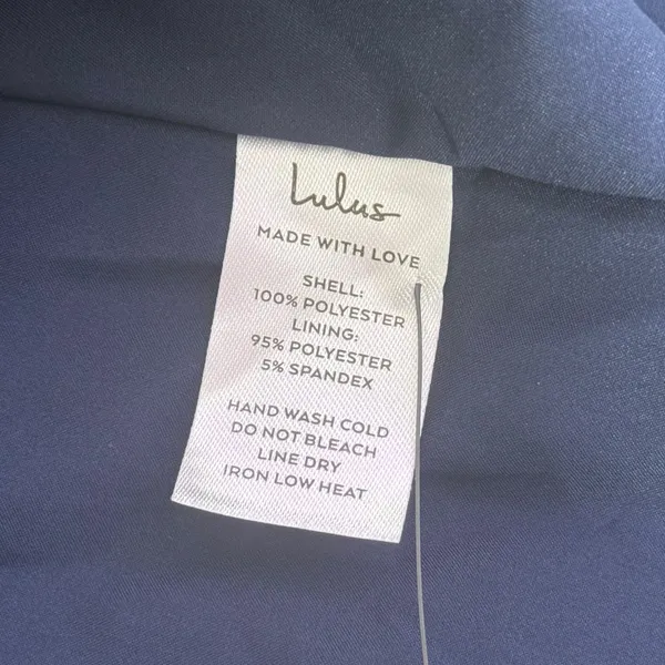 Lulus Navy Blue Ruffle Chiffon Midi Maxi‎ Dress Flowy One Shoulder Formal Size M - Image 8