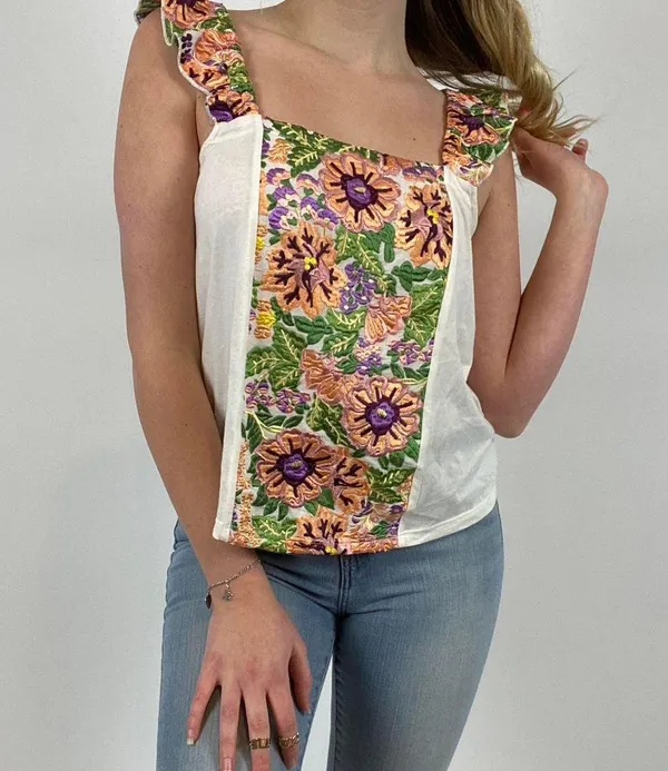 Anthropologie Embroidered Tank Top - Image 2