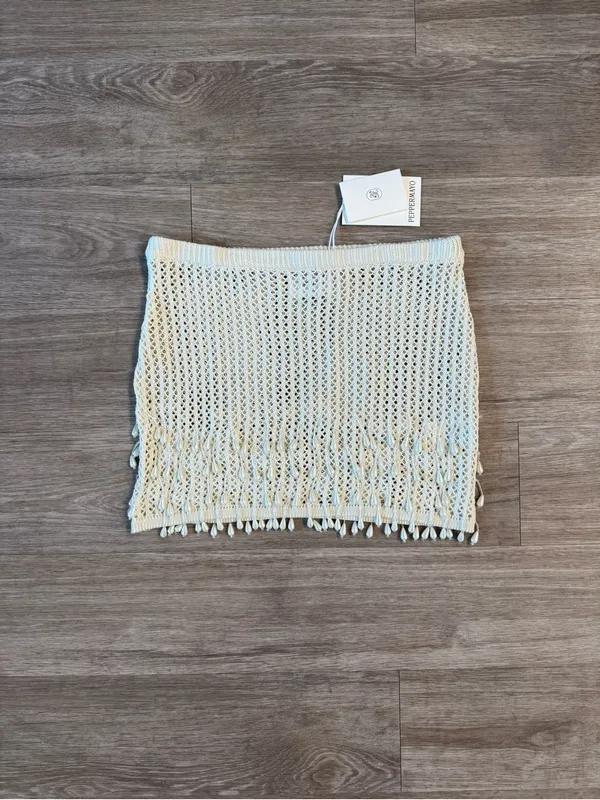 NWT Peppermayo Scorpio Crochet Halter Top (S/M) and Mini Skirt (M/L) in Ivory - Image 5