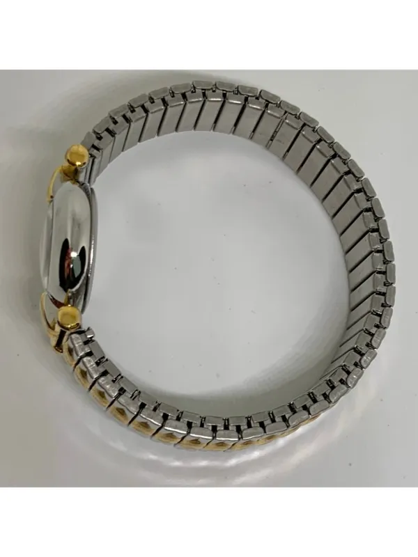 Women’s quartz analog watch silver gold tone 23mm stretch band running - Image 9