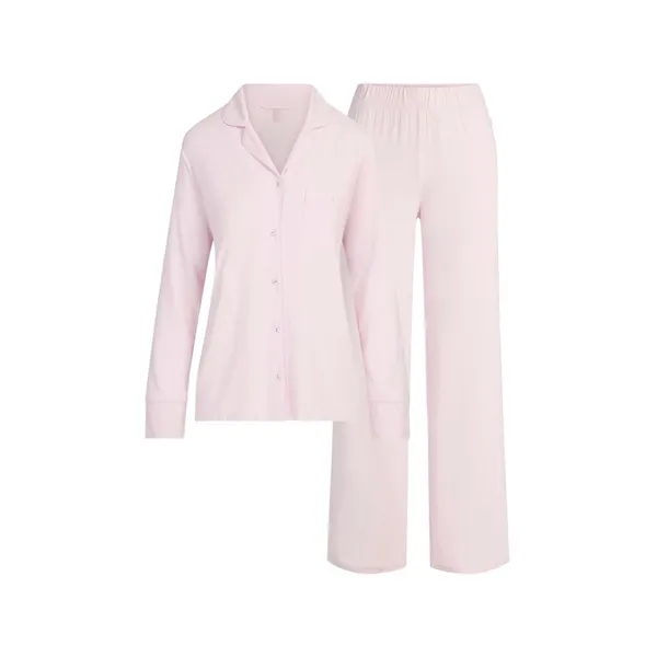 Skims Sleep Long Sleeve Button Up Set In Bloom - Image 5