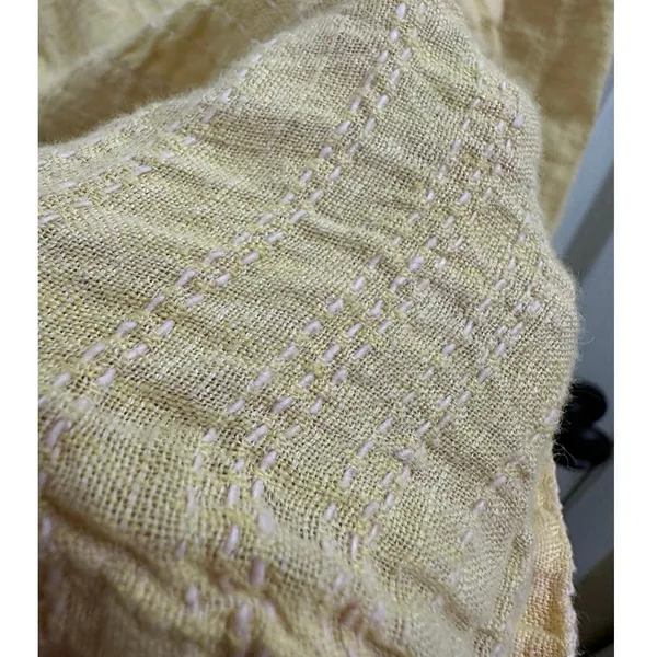 Maeve Anthropologie Butter Yellow Linen Sleeveless Button Up Top Chest Pockets 0 - Image 6