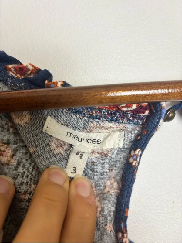 Maurices Navy Blue Medallion Print Drop Waist Sleeveless Tank Top - Image 6
