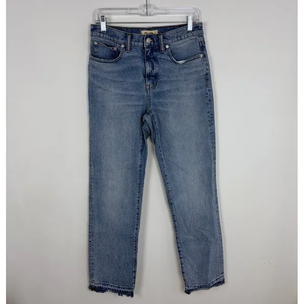 Madewell Mid-Rise 90s Straight Leg Jeans Blue Denim Released Hem‎ Boho Size 27 - Image 3
