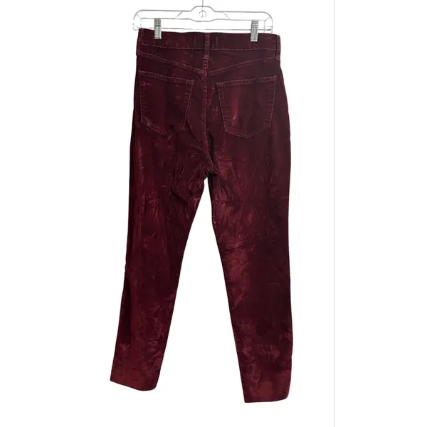 We The Free Stella Velvet Skinny Pants Red Hue Raw Hem Button Fly 29 - Image 10