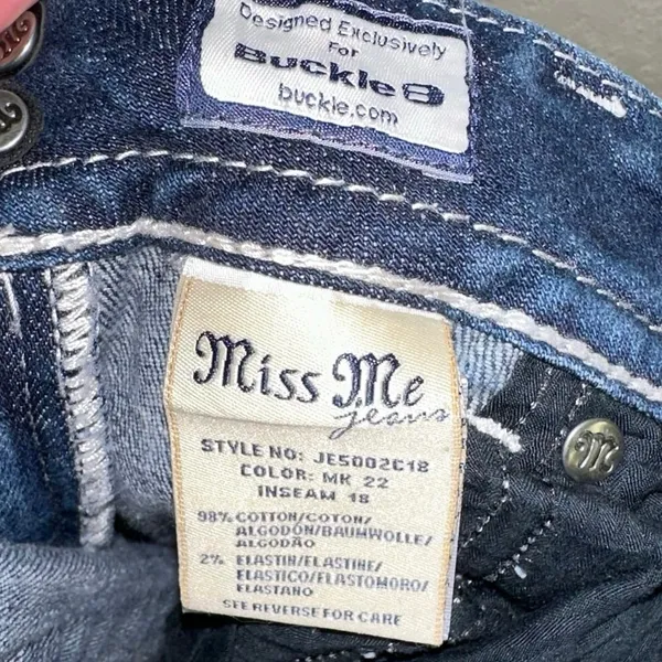 Miss Me Distressed‎ Cropped Jeans Size 29 Studded Pocket Stretch Denim - Image 5