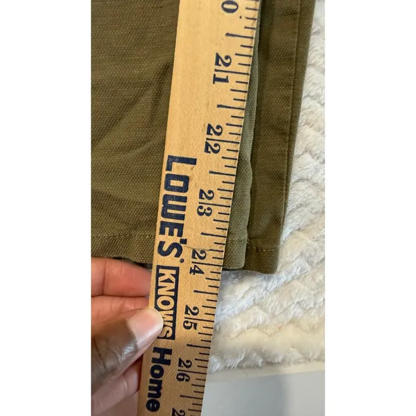 Eileen Fisher Olive Green Organic Cotton Hemp Straight Leg Utility Pants Size 2 - Image 8