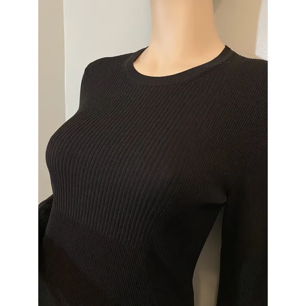 Marc by Marc Jacobs‎ Black Ribbed Long Sleeve Sweater Dress M4004574 Womens - Image 6