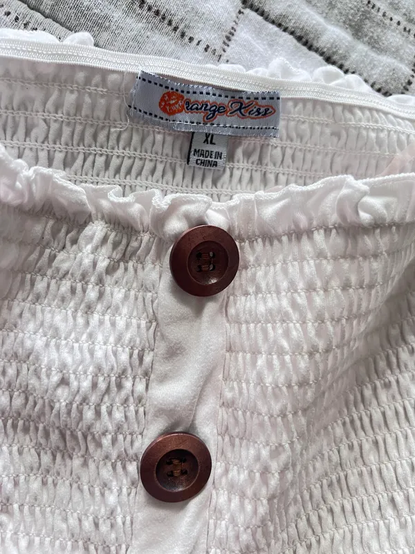 Orange Kiss White Off The Shoulder Top - Image 2
