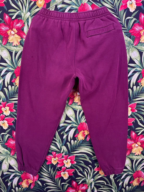 Nike Burgundy White Swoosh Sweatpants Size Medium - Image 8
