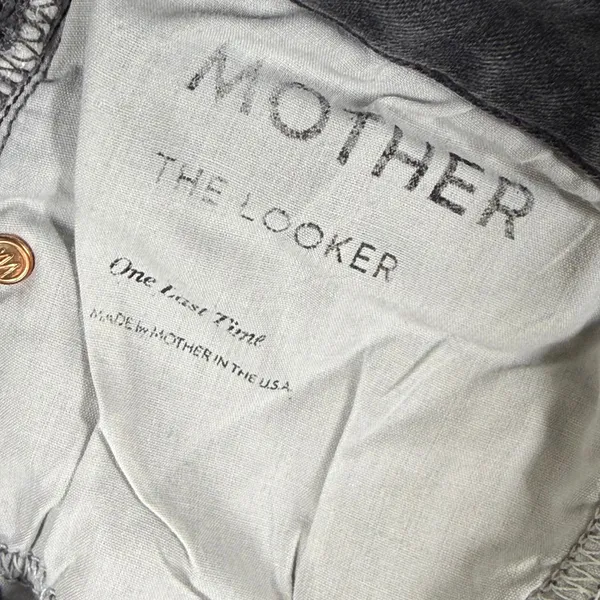 MOTHER Denim Faded Black Skinny Jeans Size 28‎ Made in USA Distressed Gray - Image 7