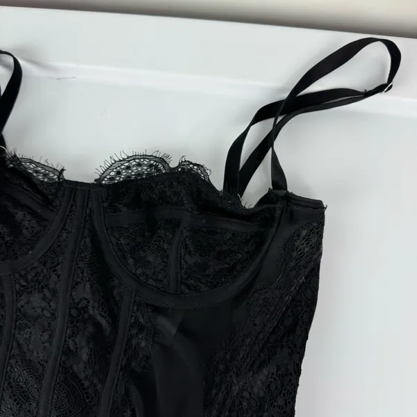 Dealmore Corset Top Sz Small Black Lace Mesh Crop Top - Image 6