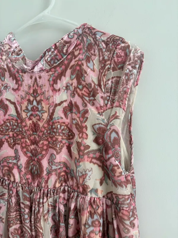 Free People All the Time Paisley Velvet Floral Mini Dress Small - Image 6