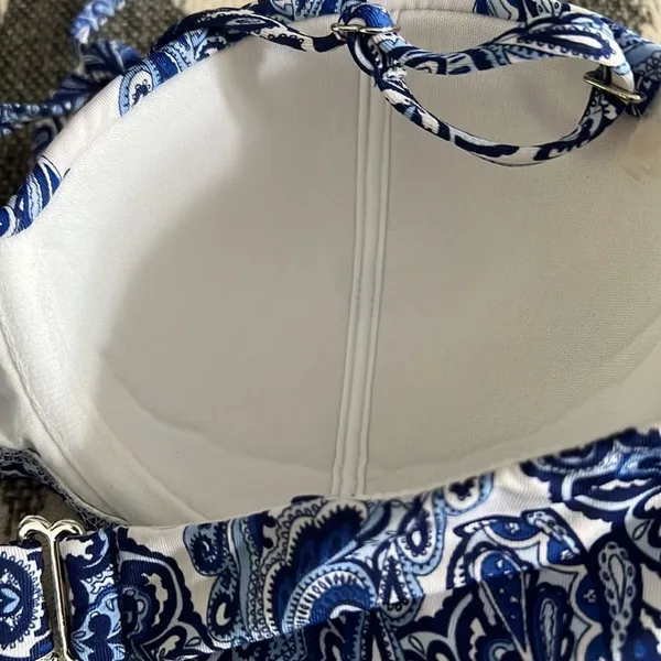 H&M 34 C Bikini Blue Halter Top - Image 4