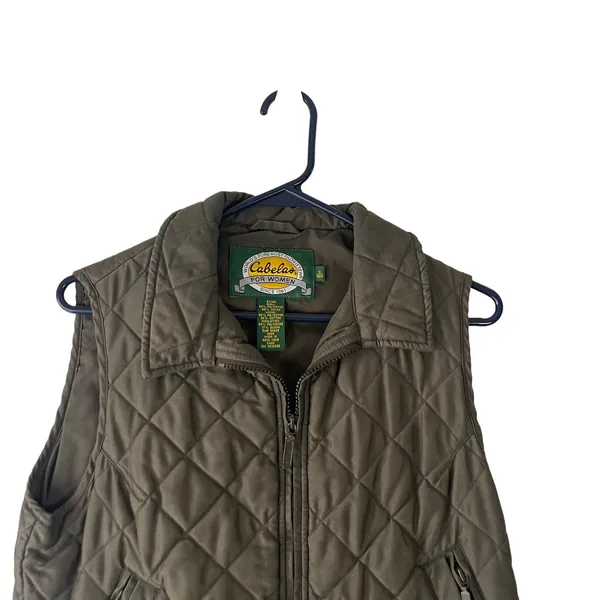Cabela's Women's Size‎ Small Green Quilted Outdoor Hunting Vest - Image 2