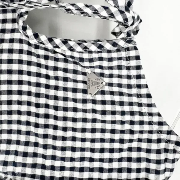 Barbour Thistle Ruffle Sleeve Gingham Top Women's Size‎ 4 Coastal Chic - Image 4