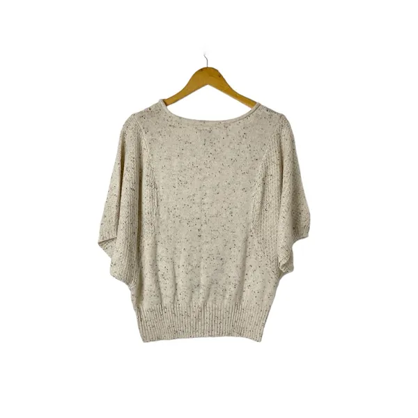 New Directions Oatmeal‎ Lace Knit Sweater Size Large - Image 3