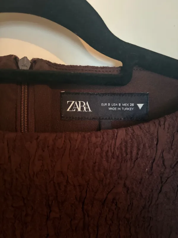 burgundy/brown peplum Zara top - Image 3
