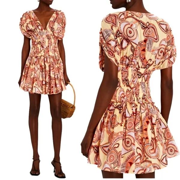 A.L.C. Frank Luna Cotton Smocked Waist Dress 4 - Image 2