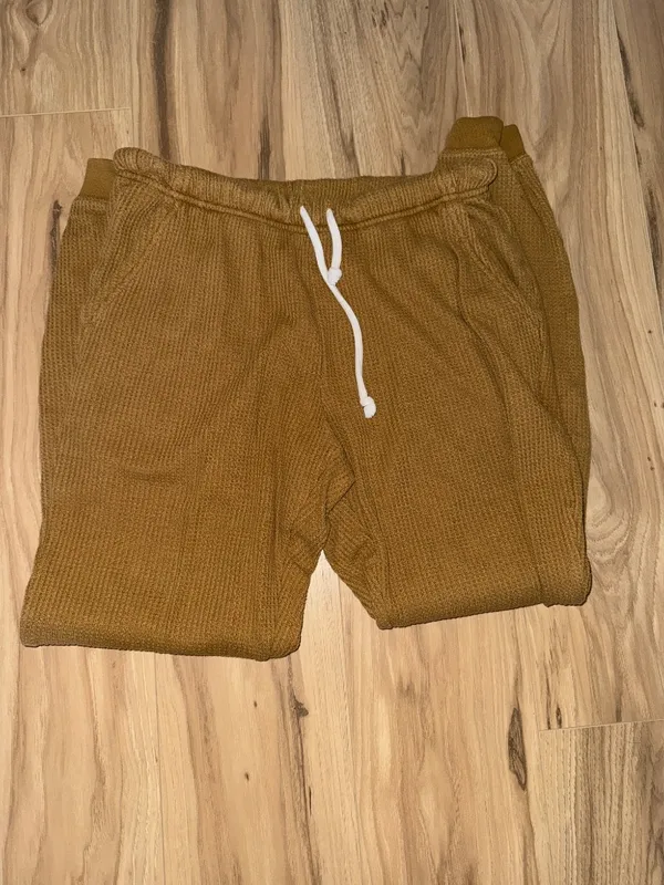 Aerie Tan Waffle Knit Sweatpants - Image 2