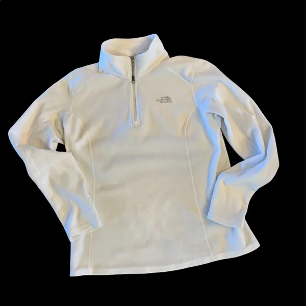 The North Face Lightweight Pullover White Long Sleeve Fleece Top Womens Medium - Image 4