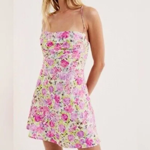 For Love & Lemons Floral Mini Dress med revolve luxury boning Paulina NWT $225 - Image 3