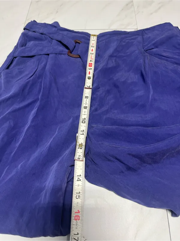 NWT Anthropologie Cupro Wrap Trouser Pant blue purple modal blend size small - Image 7