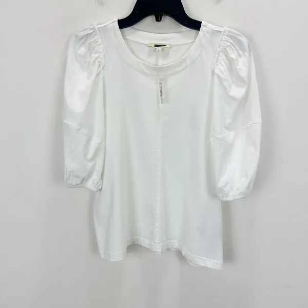 J.Crew Madewell Puff Sleeve Tee Shirt Cotton Top Relaxed Minimalist Eyelet White M NWT - Image 5