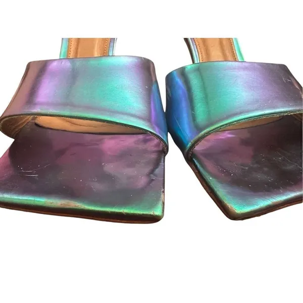 Wittner Luiza Luster Holographic Leather Flared Sandal - Image 6