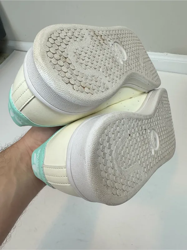 Adidas Stan Smith Sneakers Lace Up Cream White Pink Mint 10.5 - Image 10