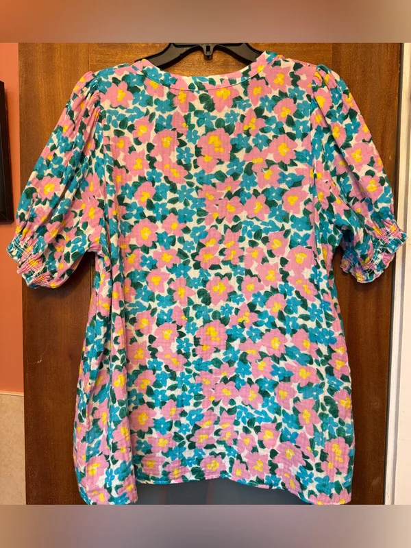 Show me Your MuMu Womens Leslie Top High/Low Violets Garden Floral Print Blouse - Image 7