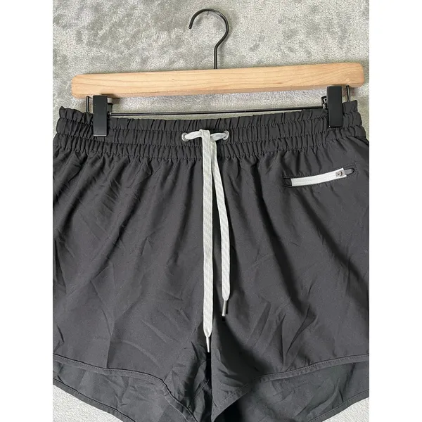 Vuori Clementine Short Black Athletic Running Shorts Elastic Drawstring Large - Image 2
