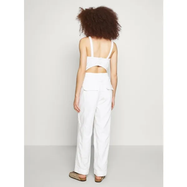 Free People Go West Utility Jumpsuit In White Denim Size M - Image 2