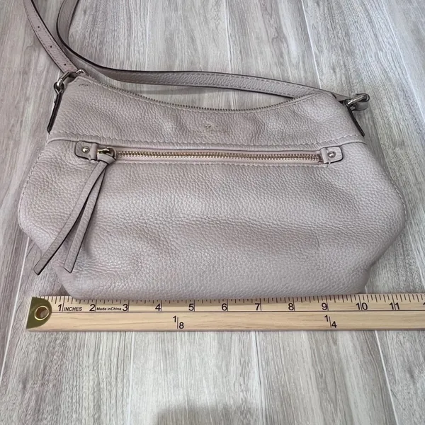 Kate Spade Crossbody Bag Leather Shoulder Bag Designer Purse Light Pink Cream - Image 15